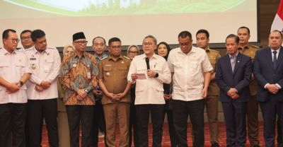 Menko Pangan Zulkifli Hasan saat konferensi pers. Foto : Ist