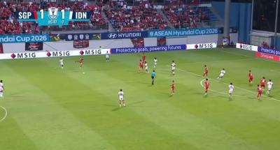 Laga Timnas vs Singapura berkhir 1-1. Foto : Ist